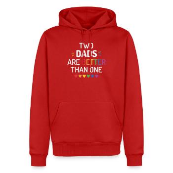 Two Dads Are Better Than One - LGBT Pride Month - Men’s Premium Organic Hoodie - red - Front - Nico (187cm)