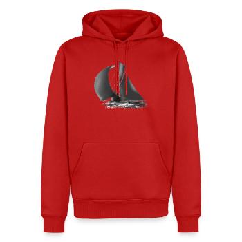 Sailboat - Men’s Premium Organic Hoodie - red - Front - Nico (187cm)