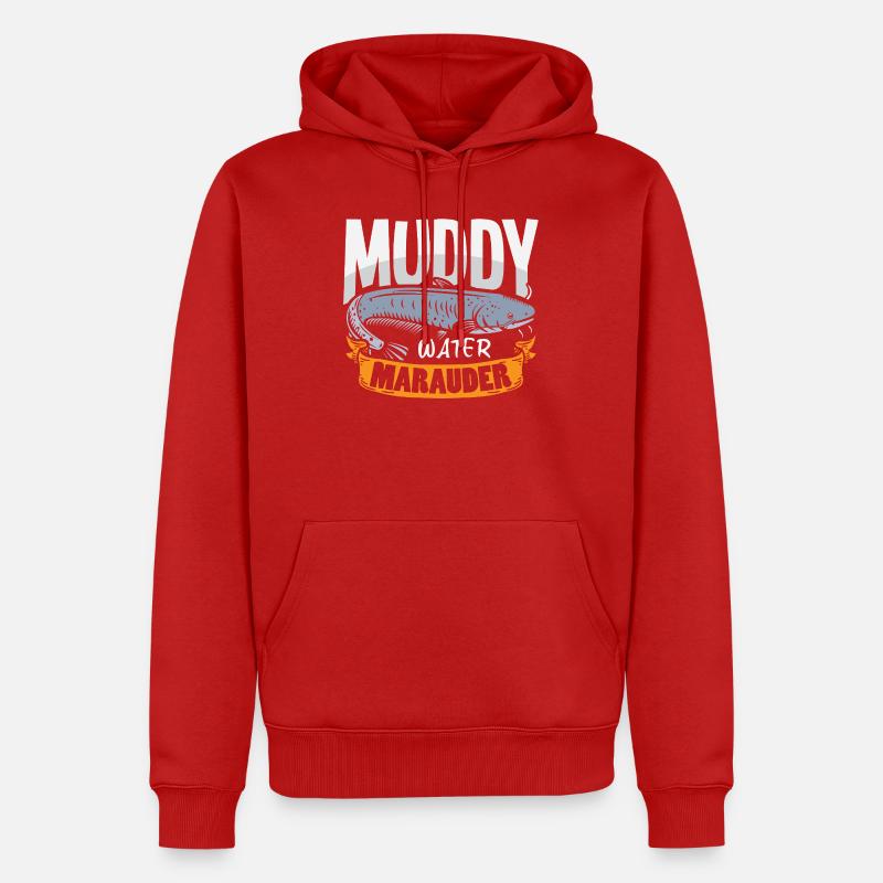 Poisson-chat pêcheur poisson-chat pêchent le poisson-chat - Sweat à capuche Premium bio Homme - rouge