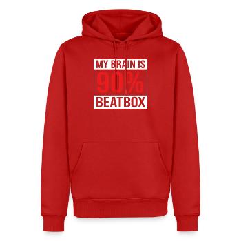 Beatbox - Männer Premium Bio Hoodie - Rot - Vorne - Nico (187cm)