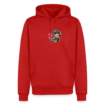 Kätzchen Graffiti mit Herz - Männer Premium Bio Hoodie - Rot - Vorne - Nico (187cm)