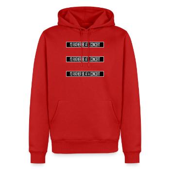 Je préférerais être à un concert Lustig Musik Konzert - Sweat à capuche Premium bio Homme - rouge - Devant - Nico (187cm)