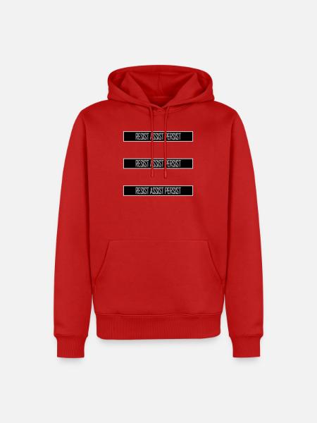 Resist Assist Persist Activism Motivation Logo - Men’s Premium Organic Hoodie - red