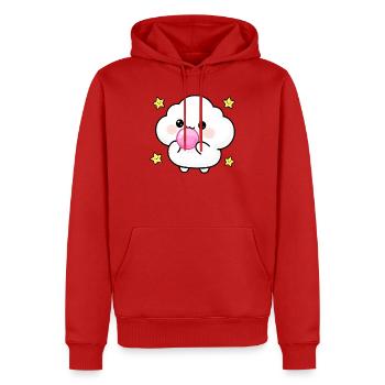 Kawaii-Wolken-Kaugummipuff - Männer Premium Bio Hoodie - Rot - Vorne - Nico (187cm)