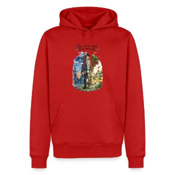 Zwei Seelen, eine Welt - Männer Premium Bio Hoodie - Rot - Vorne - Nico (187cm)
