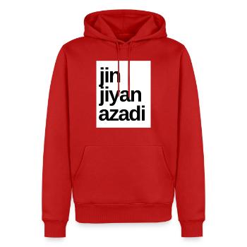 Femme Vie Liberté Iran - Sweat à capuche Premium bio Homme - rouge - Devant - Nico (187cm)