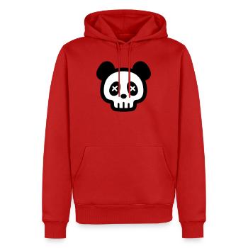 Panda Totenkopf Skelett - Männer Premium Bio Hoodie - Rot - Vorne - Nico (187cm)