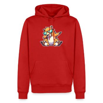 Capybara Papa - Männer Premium Bio Hoodie - Rot - Vorne - Nico (187cm)