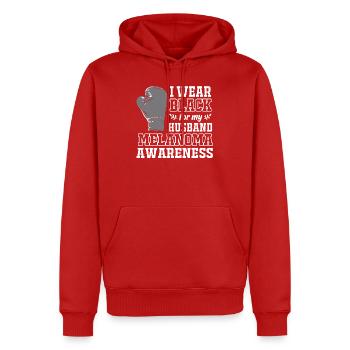 Skin cancer melanoma - Men’s Premium Organic Hoodie - red - Front - Nico (187cm)