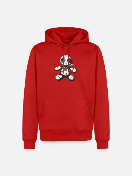 Genähte Voodoo Puppe - Männer Premium Bio Hoodie - Rot