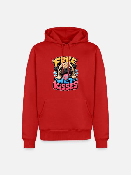 Mops - Männer Premium Bio Hoodie - Rot