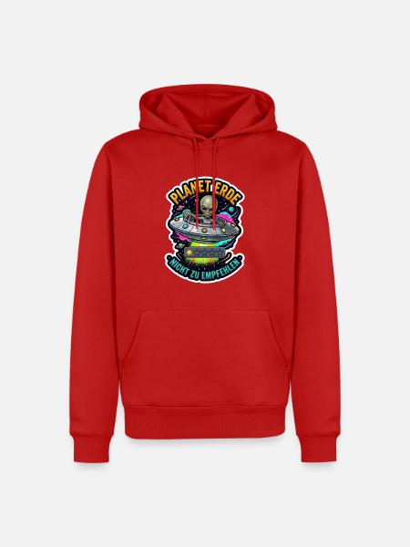 Planet Erde Nicht Zu Empfehlen - Männer Premium Bio Hoodie - Rot