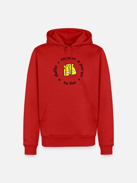 Neon Warnweste Grafik - Männer Premium Bio Hoodie - Rot