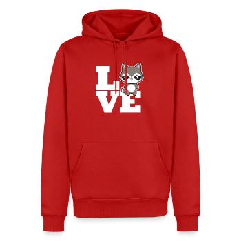 Rat de lavage - Sweat à capuche Premium bio Homme - rouge - Devant - Nico (187cm)