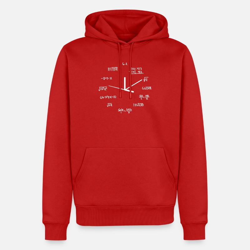 Math Design Clock - Männer Premium Bio Hoodie - Rot