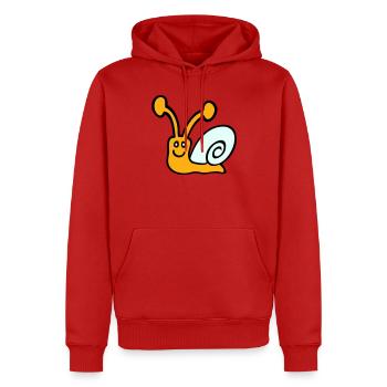 Schnecke Schneckenhaus niedlich süß glücklich Cool - Männer Premium Bio Hoodie - Rot - Vorne - Nico (187cm)