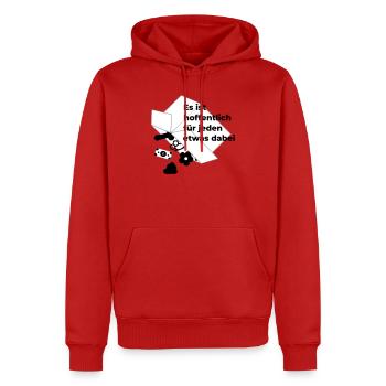 für jeden etwas dabei - Männer Premium Bio Hoodie - Rot - Vorne - Nico (187cm)