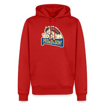 Völlich Pferdisch - Männer Premium Bio Hoodie - Rot - Vorne - Nico (187cm)
