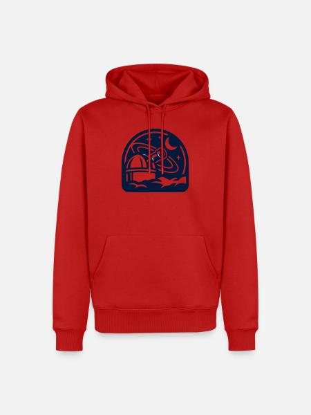 Observatorium Weltall Icon - Männer Premium Bio Hoodie - Rot