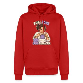 Linke Maschen formen Charakter - Männer Premium Bio Hoodie - Rot - Vorne - Nico (187cm)