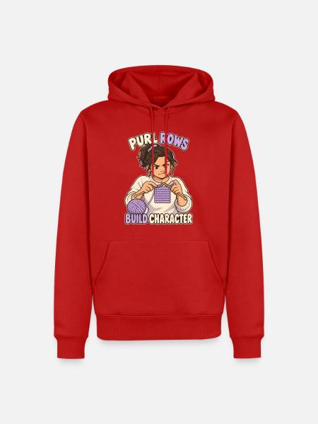 Linke Maschen formen Charakter - Männer Premium Bio Hoodie - Rot