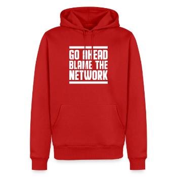 Go ahead blame the network Network administrator - Männer Premium Bio Hoodie - Rot - Vorne - Nico (187cm)