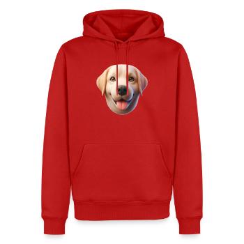 Tête de chien 1 - Sweat à capuche Premium bio Homme - rouge - Devant - Nico (187cm)