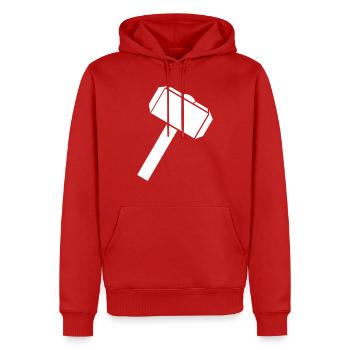 Marteau 01 - Sweat à capuche Premium bio Homme - rouge - Devant - Nico (187cm)