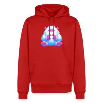 Kuscheliges Herzmonster - Männer Premium Bio Hoodie - Rot - Vorne - Nico (187cm)