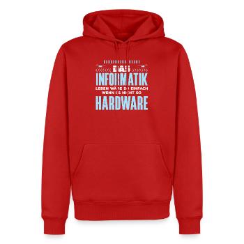 Informatik Hardware Spruch - Männer Premium Bio Hoodie - Rot - Vorne - Nico (187cm)