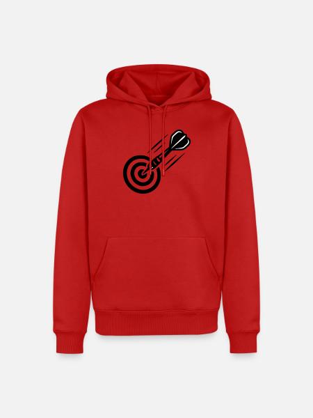 Fliegender Dartpfeil Icon - Männer Premium Bio Hoodie - Rot