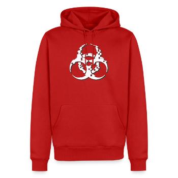 Biohazard-Glitch-Symbol - Männer Premium Bio Hoodie - Rot - Vorne - Nico (187cm)