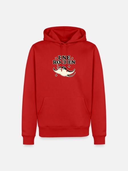 Rochen mit Pfeife im Retrolook - Männer Premium Bio Hoodie - Rot