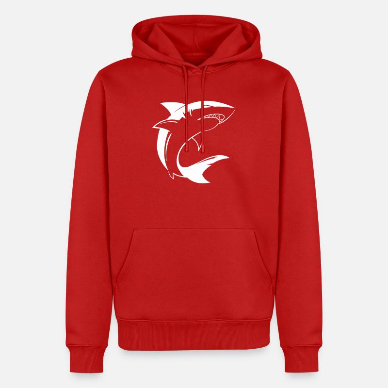 Hai Shark - Männer Premium Bio Hoodie - Rot