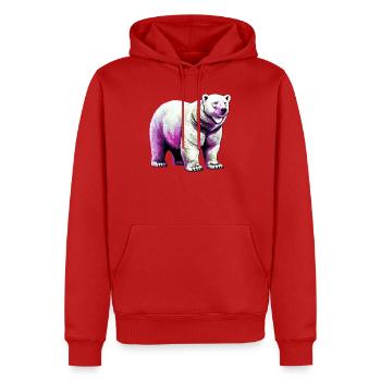 Weißer Eisbär - Männer Premium Bio Hoodie - Rot - Vorne - Nico (187cm)
