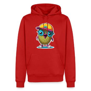 Kiwiboy Kawaii Streetwear Motiv - Männer Premium Bio Hoodie - Rot - Vorne - Nico (187cm)