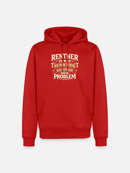 Rentner 2026 Geschenk Für Ihn Sie - Männer Premium Bio Hoodie - Rot