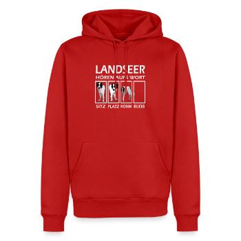 Landseer-Hund--Geschenkidee - Männer Premium Bio Hoodie - Rot - Vorne - Nico (187cm)