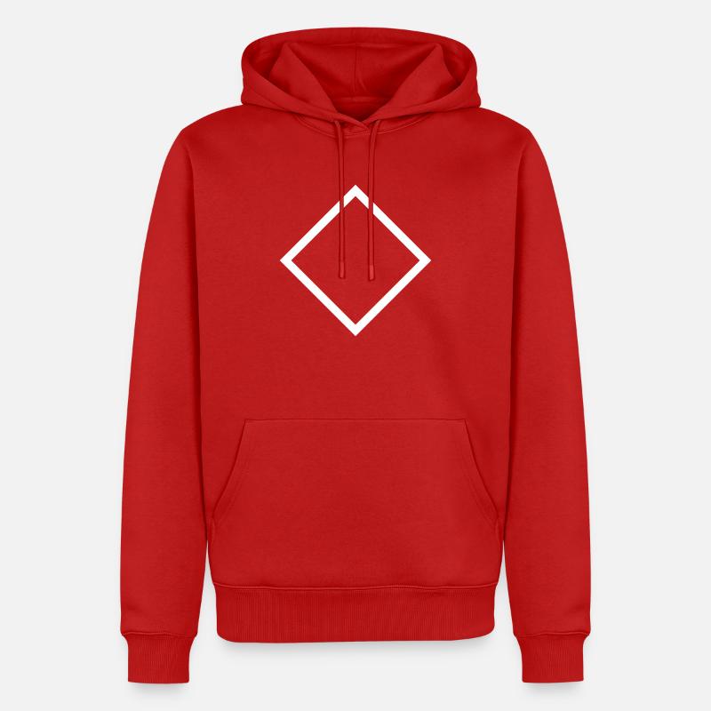 Rectangle Inclinaison du contour - Sweat à capuche Premium bio Homme - rouge