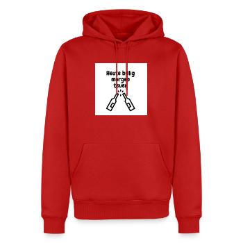 Heute billig morgen Teuer - Männer Premium Bio Hoodie - Rot - Vorne - Nico (187cm)