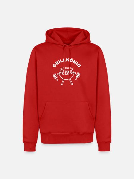 der Grillkönig - Männer Premium Bio Hoodie - Rot