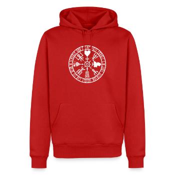 Runen Pfalz 2 - Männer Premium Bio Hoodie - Rot - Vorne - Nico (187cm)