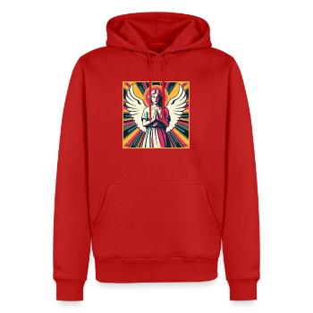 Schutzengel Pop-Art - Männer Premium Bio Hoodie - Rot - Vorne - Nico (187cm)