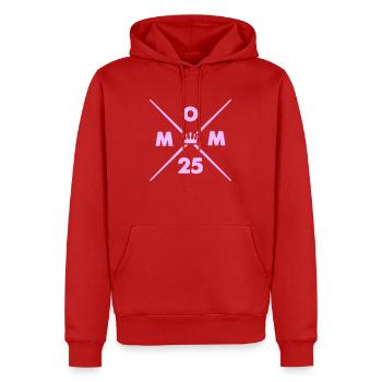 maman 25 - Sweat à capuche Premium bio Homme - rouge - Devant - Nico (187cm)