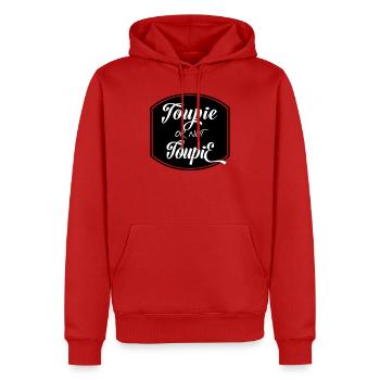 Toupie or not toupie ? Question de menuisier ! - Sweat à capuche Premium bio Homme - rouge - Devant - Nico (187cm)