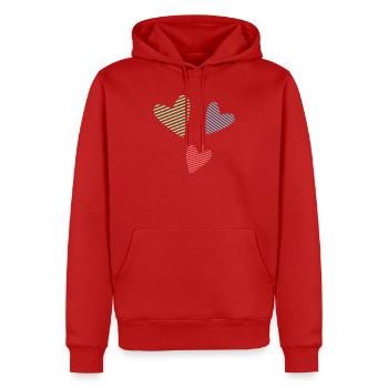 MERCI. MAÎTRESSE. MAÎTRE. MERCI MAÎTRESSE - Sweat à capuche Premium bio Homme - rouge - Devant - Nico (187cm)