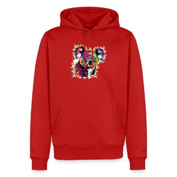 Explosion de couleurs de Koala Créatif - Sweat à capuche Premium bio Homme - rouge - Devant - Nico (187cm)