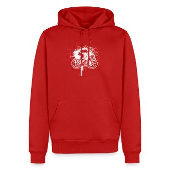 Gift idea for a road bike with road bike - Men’s Premium Organic Hoodie - red - Front - Nico (187cm)