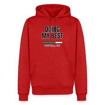 Doing My Best – Ladebalken 67 Prozent - Männer Premium Bio Hoodie - Rot - Vorne - Nico (187cm)