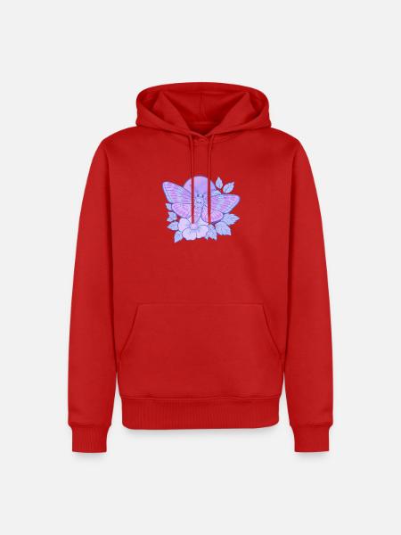 Mystic Skull Moth Pastellpastell - Männer Premium Bio Hoodie - Rot